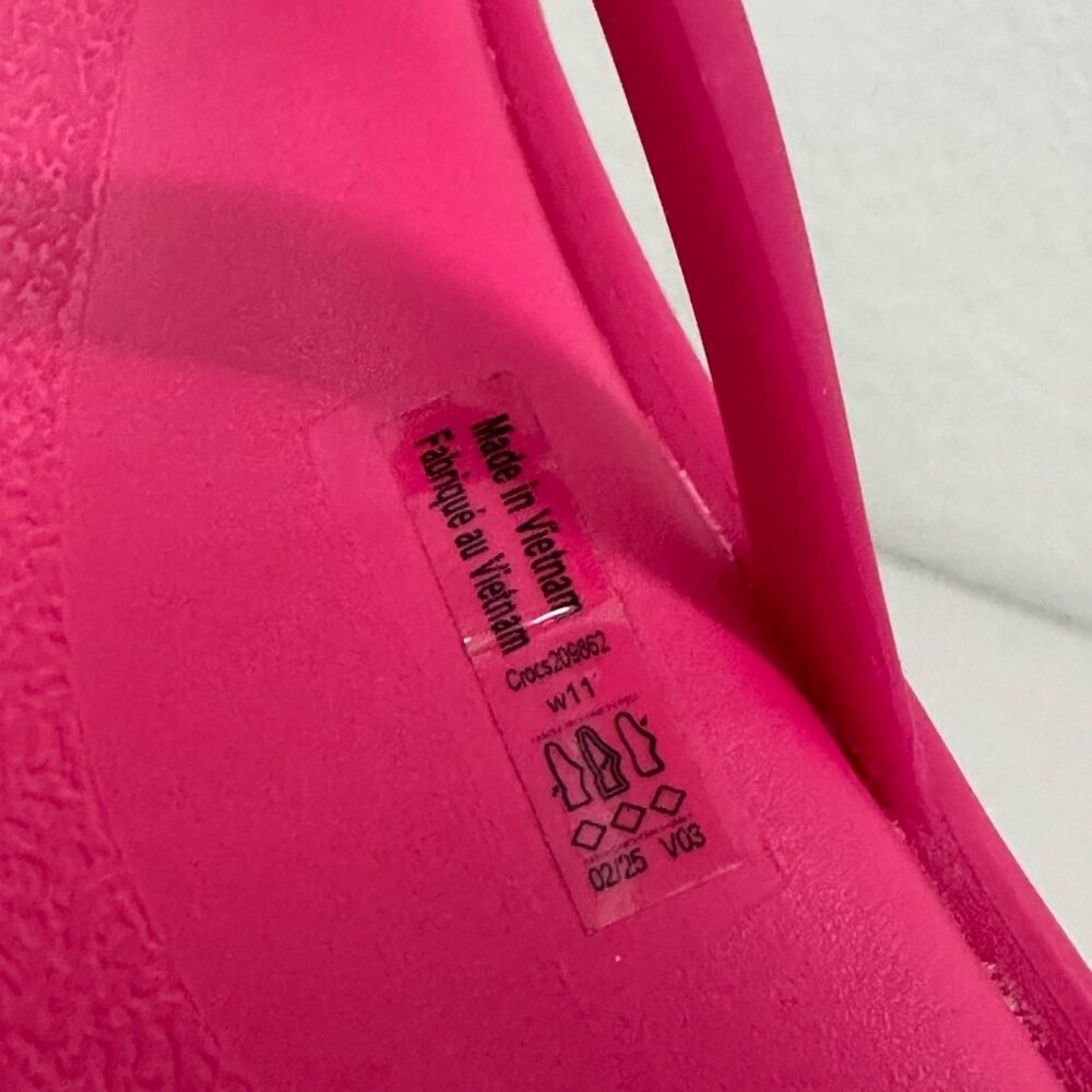 Crocs Miami Toe Loop Pink Lightweight Slide Sandals Shoes 209862 Womens size 11 - Picture 6 of 9